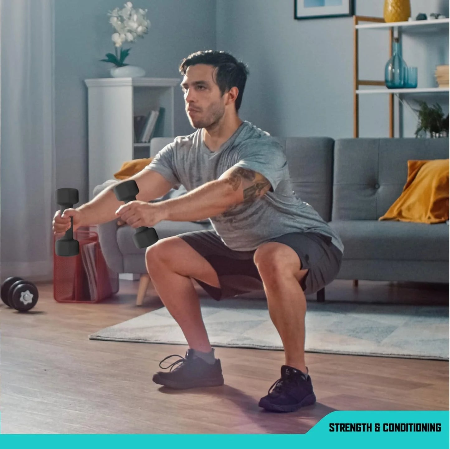 Weights Dumbbells Set - Neoprene Arm Weights with Non-Slip Grip, Training, Workout, Fitness, 10Lb